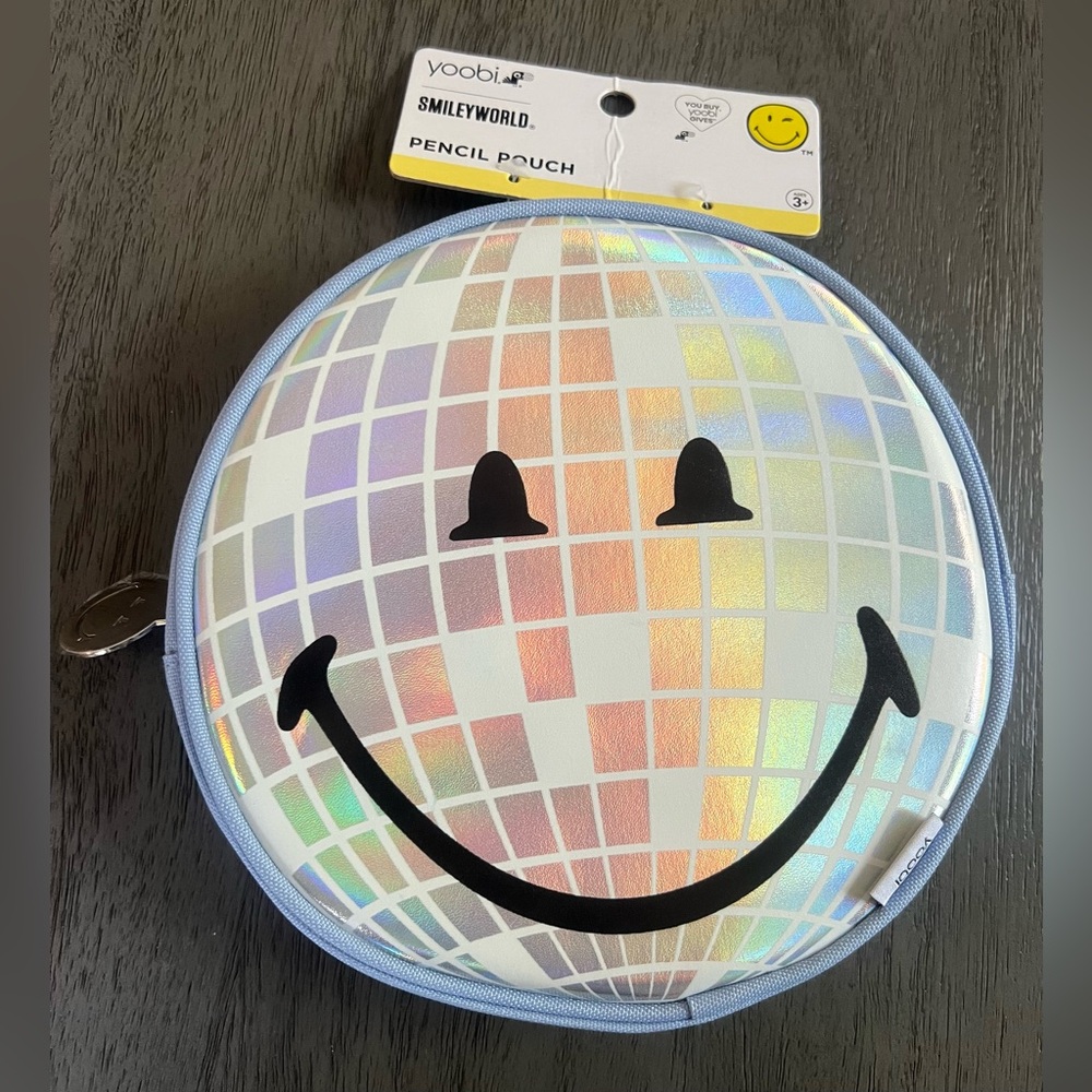 Yoobi Holographic Smiley Pencil Pouch
